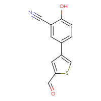 Chemical structure of 5-(5-formylthiophen-3-yl)-2-hydroxybenzonitrile - CSSB00010139619