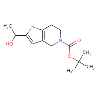 Chemical structure of tert-butyl 2-(1-hydroxyethyl)-4H,5H,6H,7H-thieno[3,2-c]pyridine-5-carboxylate - CSSB00022369359