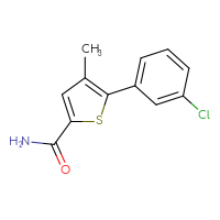Chemical structure of 5-(3-chlorophenyl)-4-methylthiophene-2-carboxamide - CSSB00092592301