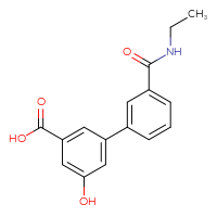 Chemical structure of 3'-(ethylcarbamoyl)-5-hydroxy-[1,1'-biphenyl]-3-carboxylic acid - CSSB00150703006