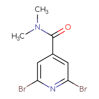Chemical structure of 2,6-dibromo-N,N-dimethylpyridine-4-carboxamide - CSSB01991077175