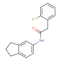 Chemical structure of N-(2,3-dihydro-1H-inden-5-yl)-2-(2-fluorophenyl)acetamide - CSSB00026353379