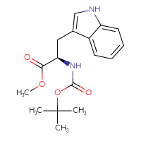 Chemical structure of methyl (2R)-2-{[(tert-butoxy)carbonyl]amino}-3-(1H-indol-3-yl)propanoate - CSSB00104814579