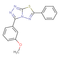 Chemical structure of 3-(3-methoxyphenyl)-6-phenyl-[1,2,4]triazolo[3,4-b][1,3,4]thiadiazole - CSSB00121616705