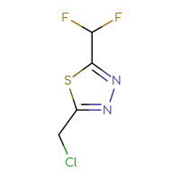 Chemical structure of 2-(chloromethyl)-5-(difluoromethyl)-1,3,4-thiadiazole - CSSB00000698495