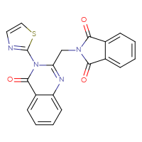 Chemical structure of 2-{[4-oxo-3-(1,3-thiazol-2-yl)-3,4-dihydroquinazolin-2-yl]methyl}-2,3-dihydro-1H-isoindole-1,3-dione - CSSB00121732249