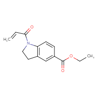 Chemical structure of ethyl 1-(prop-2-enoyl)-2,3-dihydro-1H-indole-5-carboxylate - CSSB21291565424