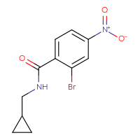 Chemical structure of 2-bromo-N-(cyclopropylmethyl)-4-nitrobenzamide - CSSB01999473186