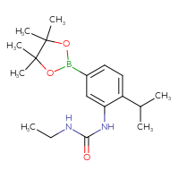 Chemical structure of 3-ethyl-1-[2-(propan-2-yl)-5-(4,4,5,5-tetramethyl-1,3,2-dioxaborolan-2-yl)phenyl]urea - CSSB20784021051