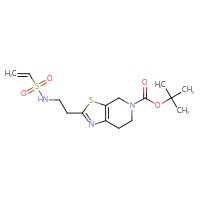 Chemical structure of tert-butyl 2-(2-ethenesulfonamidoethyl)-4H,5H,6H,7H-[1,3]thiazolo[5,4-c]pyridine-5-carboxylate - CSSB21332093584