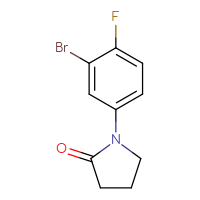 Chemical structure of 1-(3-bromo-4-fluorophenyl)pyrrolidin-2-one - CSSB00013406023