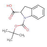 Chemical structure of (2S)-1-[(tert-butoxy)carbonyl]-2,3-dihydro-1H-indole-2-carboxylic acid - CSSB00011418069