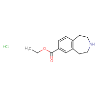 Chemical structure of ethyl 2,3,4,5-tetrahydro-1H-3-benzazepine-7-carboxylate hydrochloride - CSSB21043415634