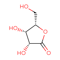 Chemical structure of (3R,4S,5S)-3,4-dihydroxy-5-(hydroxymethyl)oxolan-2-one - CSSB00015655842