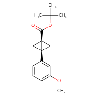 Chemical structure of tert-butyl (1R,3R)-3-(3-methoxyphenyl)bicyclo[1.1.0]butane-1-carboxylate - CSSB17484164699
