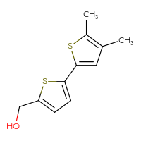 Chemical structure of {4',5'-dimethyl-[2,2'-bithiophen]-5-yl}methanol - CSSB02130687206