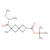 Chemical structure of tert-butyl 6-[methoxy(methyl)carbamoyl]-6-methyl-2-azaspiro[3.3]heptane-2-carboxylate - CSSB14884260432