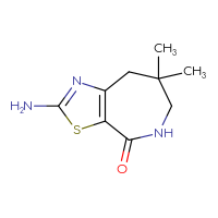 Chemical structure of 2-amino-7,7-dimethyl-4H,5H,6H,7H,8H-[1,3]thiazolo[5,4-c]azepin-4-one - CSSB00000023107
