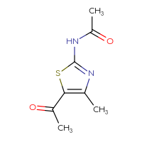 Chemical structure of N-(5-acetyl-4-methyl-1,3-thiazol-2-yl)acetamide - CSSB00000002186
