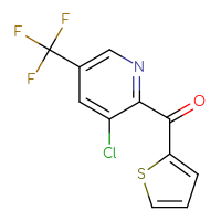 Chemical structure of 3-chloro-2-(thiophene-2-carbonyl)-5-(trifluoromethyl)pyridine - CSSB00025735233