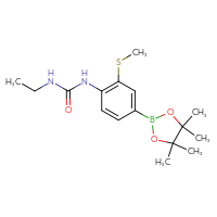 Chemical structure of 3-ethyl-1-[2-(methylsulfanyl)-4-(4,4,5,5-tetramethyl-1,3,2-dioxaborolan-2-yl)phenyl]urea - CSSB21245997409