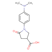 Chemical structure of 1-[4-(dimethylamino)phenyl]-5-oxopyrrolidine-3-carboxylic acid - CSSB00000389735