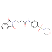 Chemical structure of 4-(1,3-dioxo-2,3-dihydro-1H-isoindol-2-yl)-N-[4-(morpholine-4-sulfonyl)phenyl]butanamide - CSSB00026372750