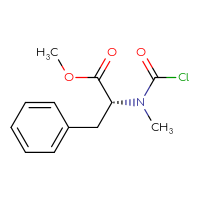 Chemical structure of methyl (2R)-2-[(chlorocarbonyl)(methyl)amino]-3-phenylpropanoate - CSSB21224772764