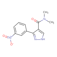 Chemical structure of N,N-dimethyl-3-(3-nitrophenyl)-1H-pyrazole-4-carboxamide - CSSB15076855918