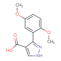 Chemical structure of 3-(2,5-dimethoxyphenyl)-1H-pyrazole-4-carboxylic acid - CSSB00000668006