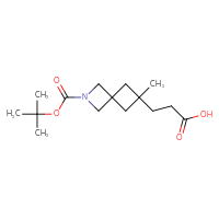 Chemical structure of 3-{2-[(tert-butoxy)carbonyl]-6-methyl-2-azaspiro[3.3]heptan-6-yl}propanoic acid - CSSB21432535077