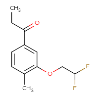 Chemical structure of 1-[3-(2,2-difluoroethoxy)-4-methylphenyl]propan-1-one - CSSB20879190785