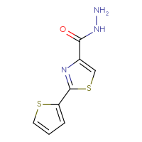 Chemical structure of 2-(thiophen-2-yl)-1,3-thiazole-4-carbohydrazide - CSSB00000204919