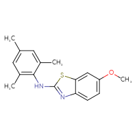 Chemical structure of 6-methoxy-N-(2,4,6-trimethylphenyl)-1,3-benzothiazol-2-amine - CSSB21298174835