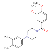 Chemical structure of 1-(3,4-dimethoxybenzoyl)-4-(3,4-dimethylphenyl)piperazine - CSSB00026532582