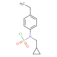Chemical structure of N-(cyclopropylmethyl)-N-(4-ethylphenyl)sulfamoyl chloride - CSSB06271907063