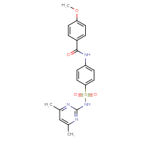 Chemical structure of N-{4-[(4,6-dimethylpyrimidin-2-yl)sulfamoyl]phenyl}-4-methoxybenzamide - CSSB00121658127