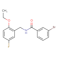Chemical structure of 3-bromo-N-[(2-ethoxy-5-fluorophenyl)methyl]benzamide - CSSB21432560933