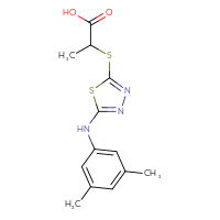 Chemical structure of 2-({5-[(3,5-dimethylphenyl)amino]-1,3,4-thiadiazol-2-yl}sulfanyl)propanoic acid - CSSB00000684075