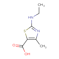 Chemical structure of 2-(ethylamino)-4-methyl-1,3-thiazole-5-carboxylic acid - CSSB00000244926