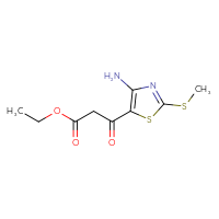 Chemical structure of ethyl 3-[4-amino-2-(methylsulfanyl)-1,3-thiazol-5-yl]-3-oxopropanoate - CSSB00000023289