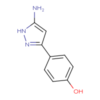 Chemical structure of 4-(5-amino-1H-pyrazol-3-yl)phenol - CSSB00000086830