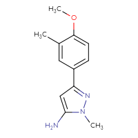 Chemical structure of 3-(4-methoxy-3-methylphenyl)-1-methyl-1H-pyrazol-5-amine - CSSB00010915589