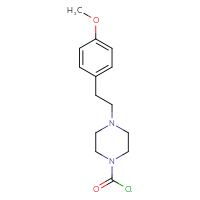 Chemical structure of 4-[2-(4-methoxyphenyl)ethyl]piperazine-1-carbonyl chloride - CSSB21224771643