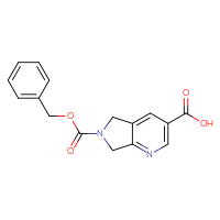Chemical structure of 6-[(benzyloxy)carbonyl]-5H,6H,7H-pyrrolo[3,4-b]pyridine-3-carboxylic acid - CSSB02126361499