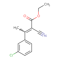 Chemical structure of ethyl 3-(3-chlorophenyl)-2-cyanobut-2-enoate - CSSB00000724355