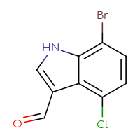 Chemical structure of 7-bromo-4-chloro-1H-indole-3-carbaldehyde - CSSB00021080975