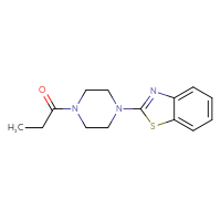 Chemical structure of 1-[4-(1,3-benzothiazol-2-yl)piperazin-1-yl]propan-1-one - CSSB00046163562