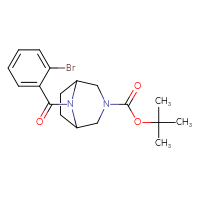 Chemical structure of tert-butyl 8-(2-bromobenzoyl)-3,8-diazabicyclo[3.2.1]octane-3-carboxylate - CSSB00326243214