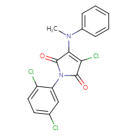 Chemical structure of 3-chloro-1-(2,5-dichlorophenyl)-4-[methyl(phenyl)amino]-2,5-dihydro-1H-pyrrole-2,5-dione - CSSB00121605684